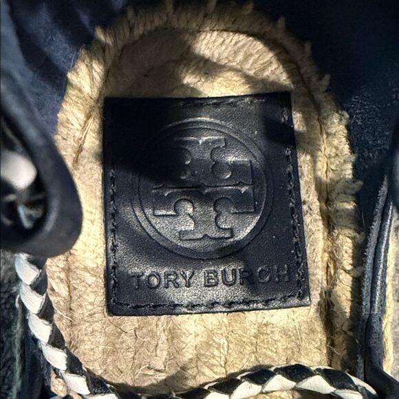 Navy and Tan Espadrille Sandals - Picture 2 of 6